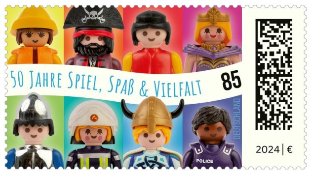 Deutsche Post und Playmobil mit gemeinsamer Briefmarke - Gemeinsam bringen die Deutsche Post und Playmobil eine Briefmarke heraus - Quelle: 2024 geobra
